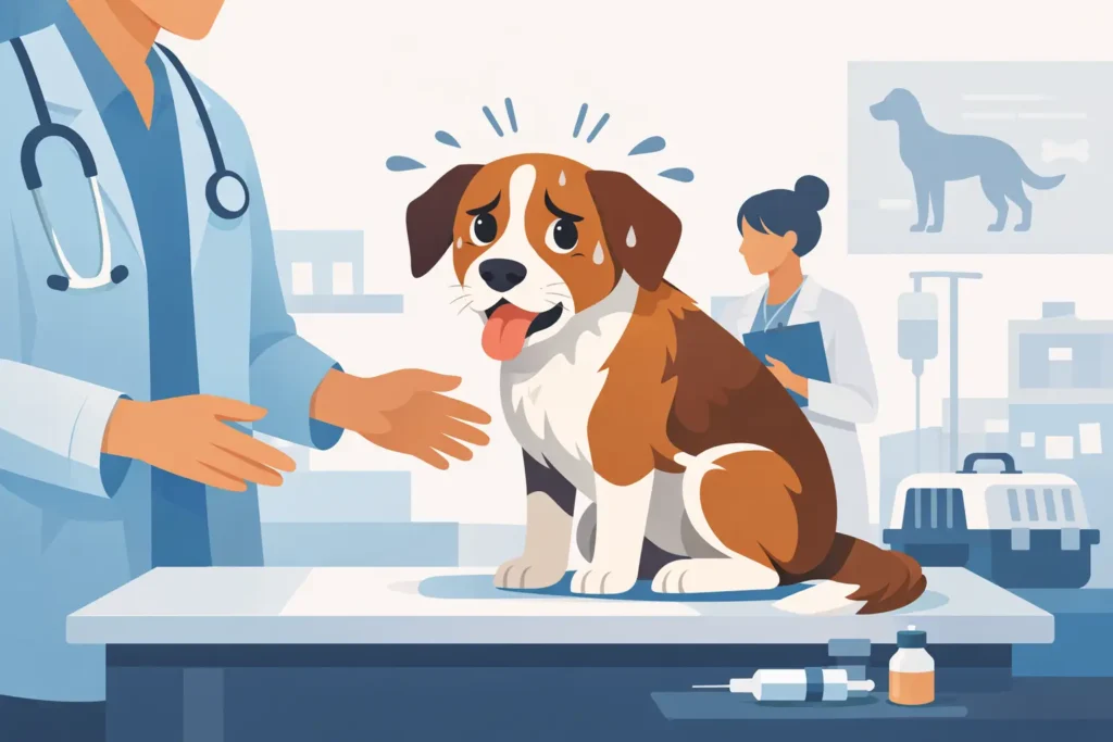 Chien stressé chez le vétérinaire: que faire ?