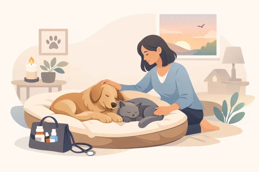 Guide fin de vie chien chat à domicile