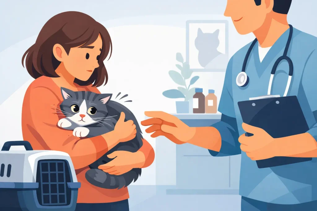 Gérer une visite vétérinaire avec un chat peureux