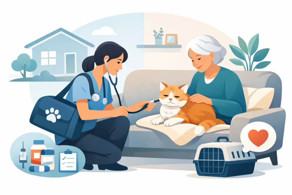 Vétérinaire maison pour chat âgé, le bon choix ?