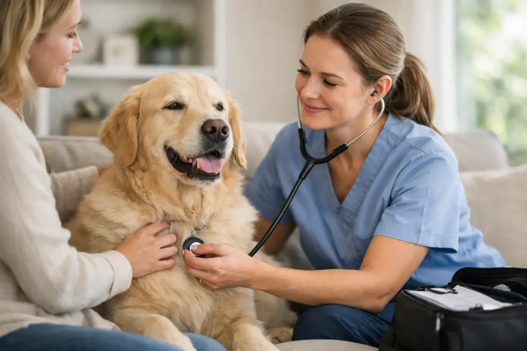 Bénéfices vétérinaires à domicile pour animaux sensibles