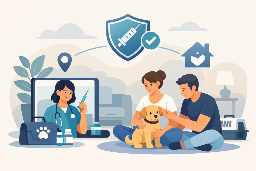 Organiser la vaccination du chiot sans déplacement