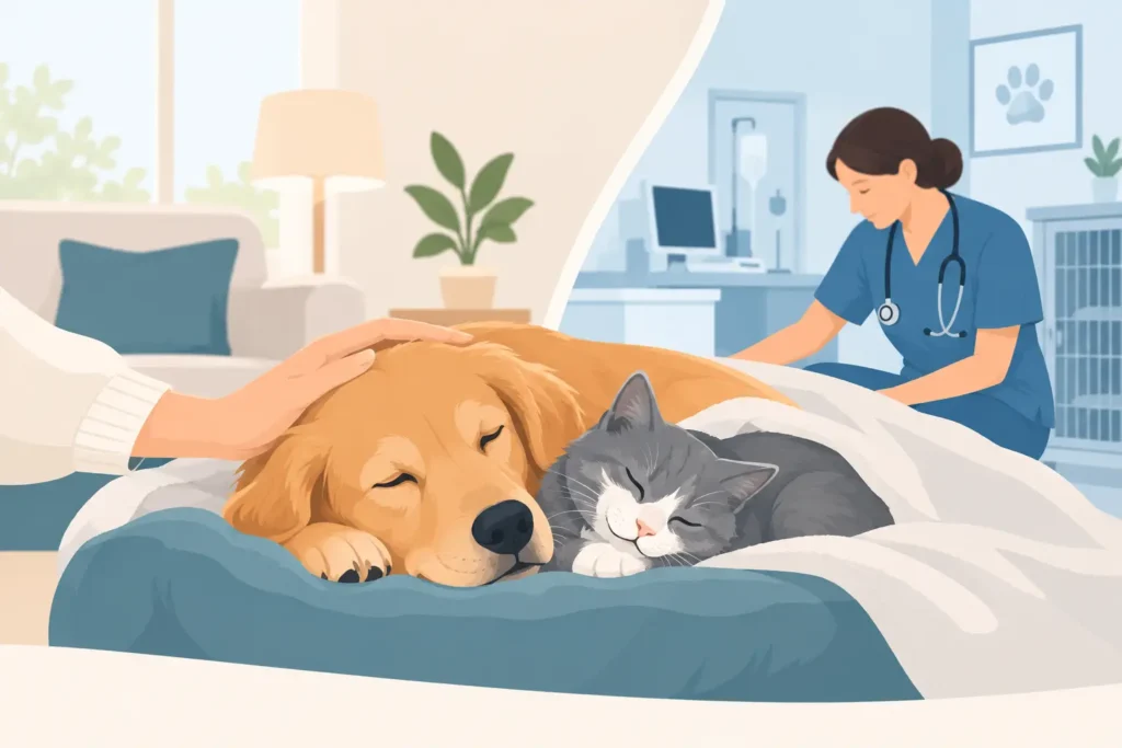 Soins palliatifs : maison ou clinique pour chien et chat