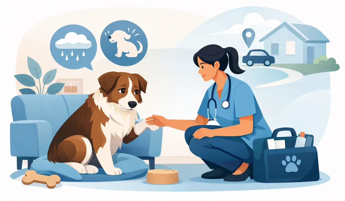 Chien anxieux et consultation à domicile