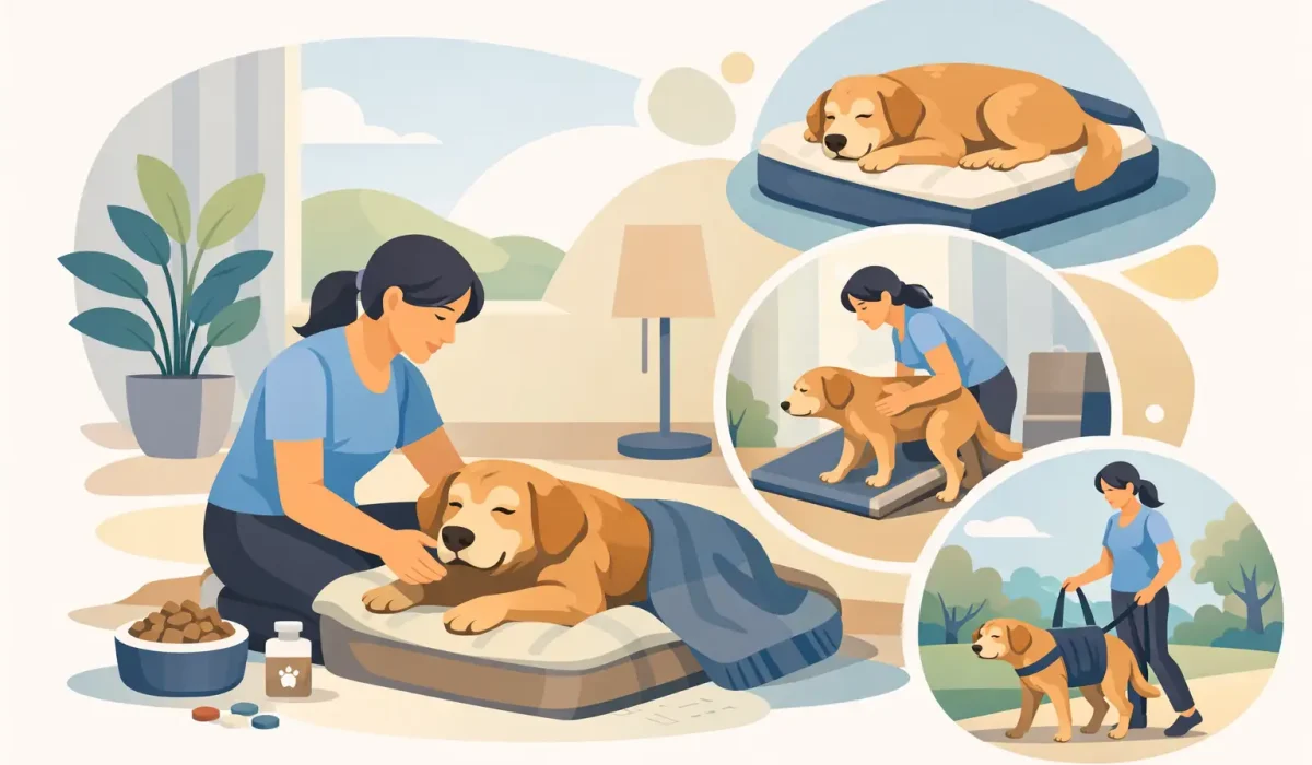 Comment aider un chien âgé sans transport ?