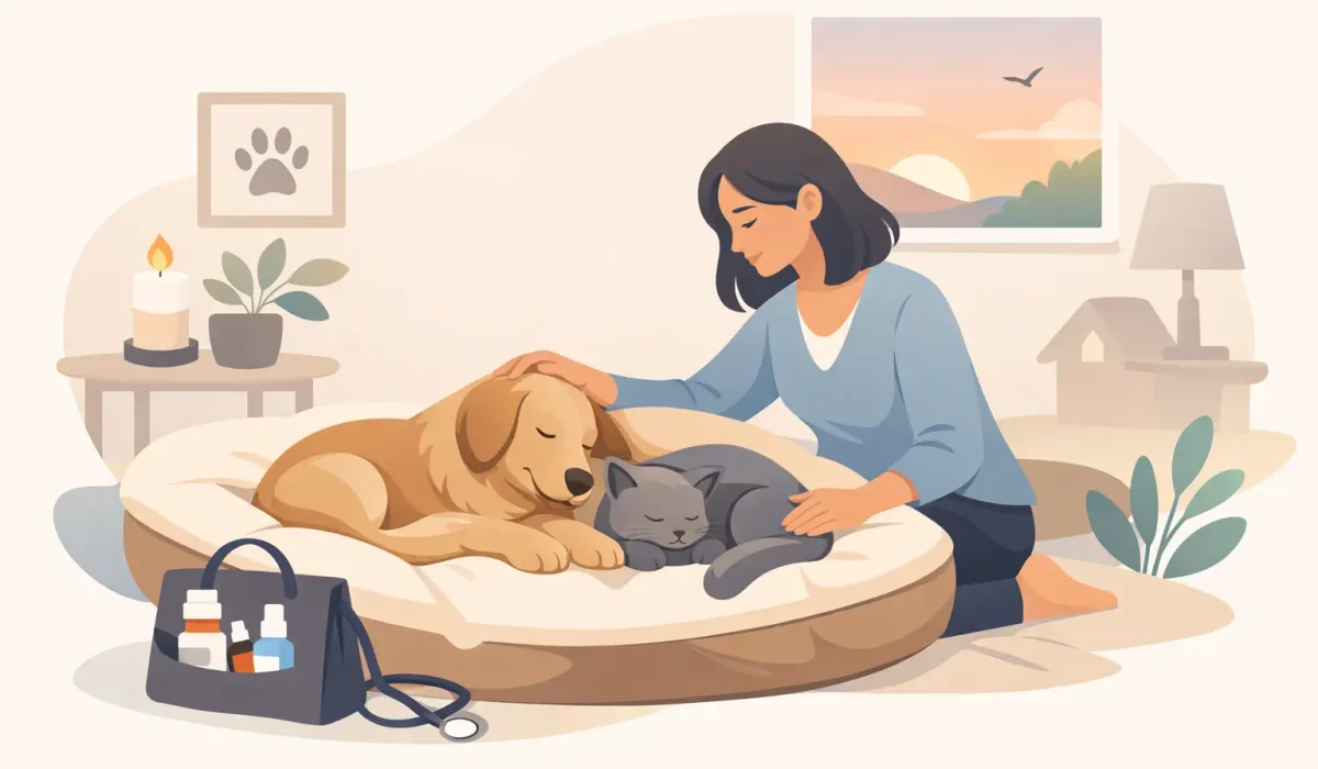 Guide fin de vie chien chat à domicile