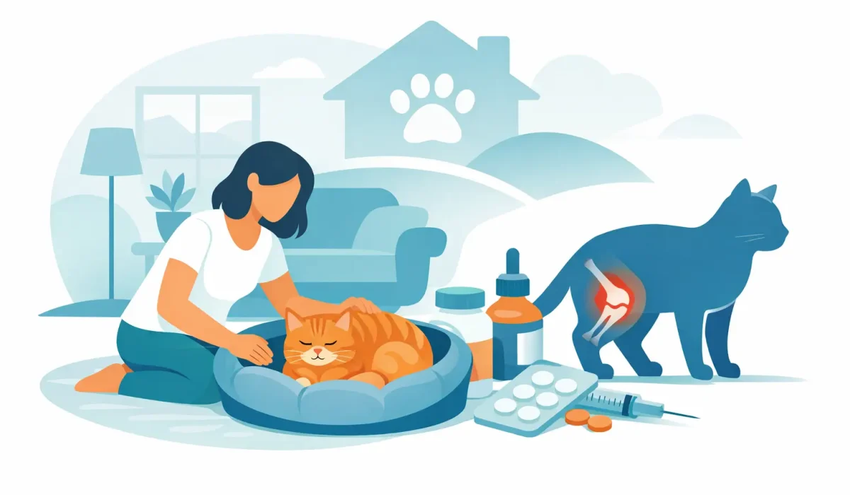 Prise en charge de l’arthrose du chat à domicile