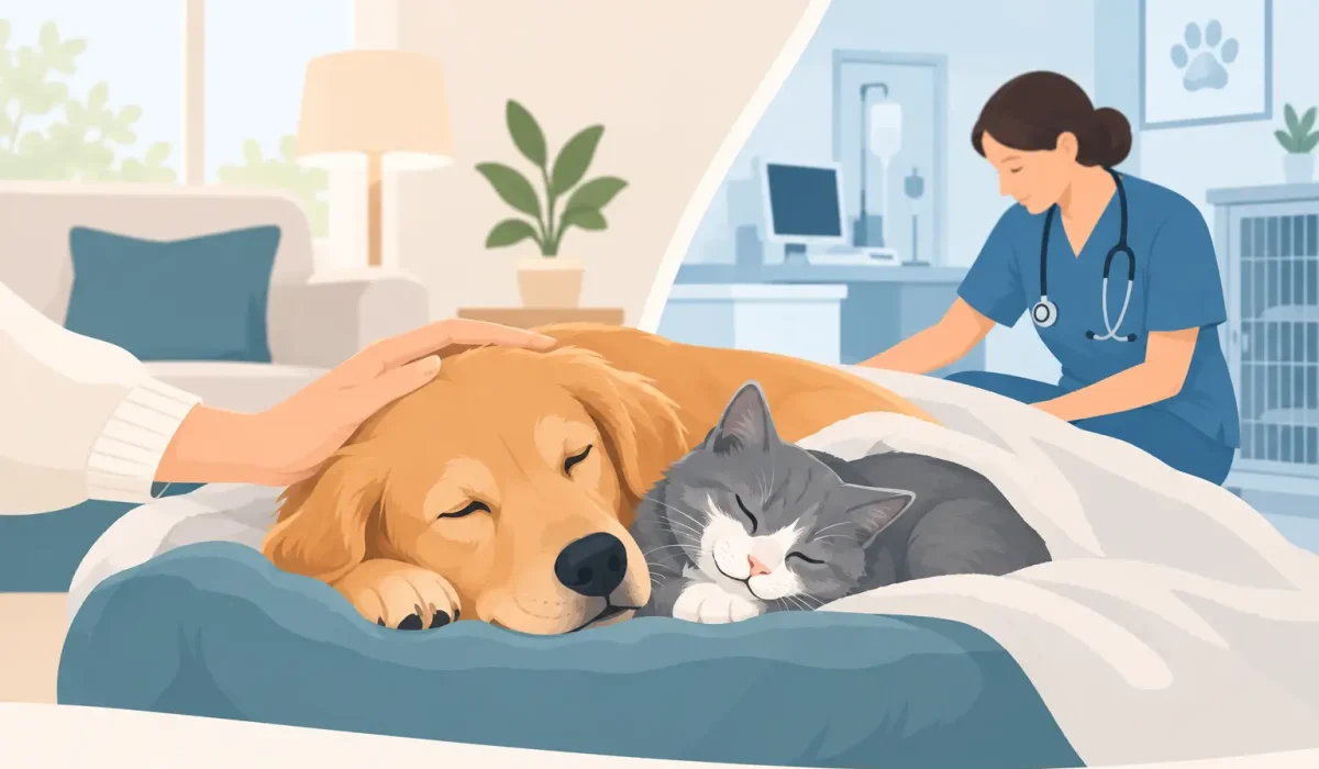 Soins palliatifs : maison ou clinique pour chien et chat