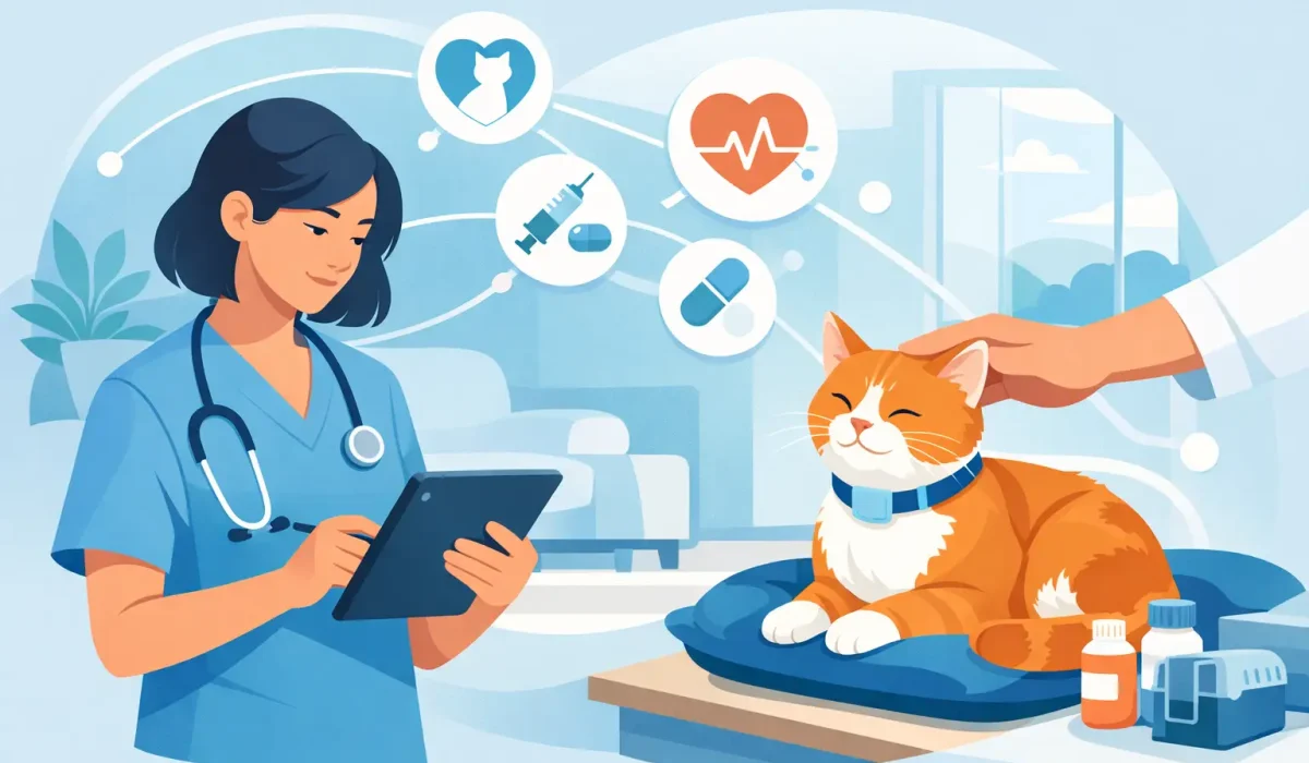 Suivi pathologie chronique chat à domicile