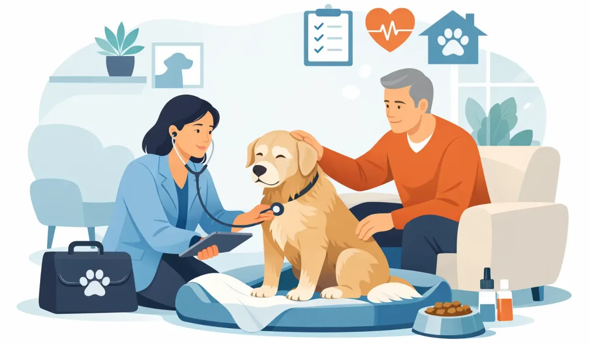 Suivi vétérinaire chien senior à la maison