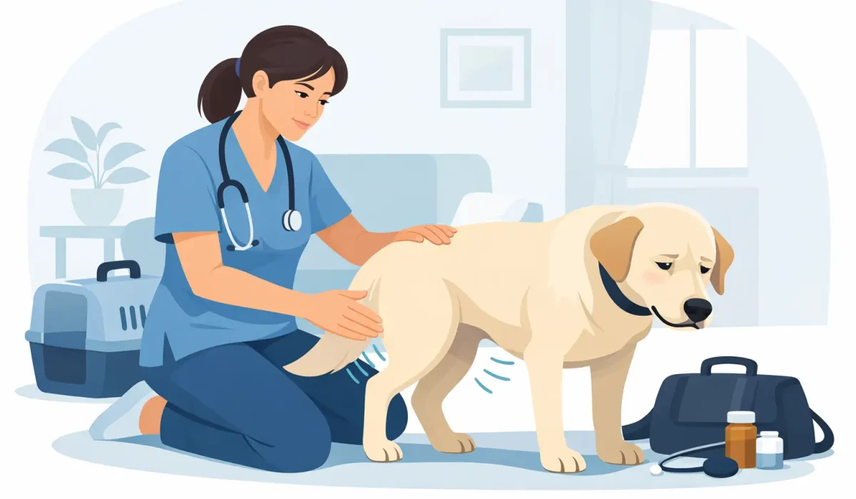 Vétérinaire à domicile : chien avec raideur